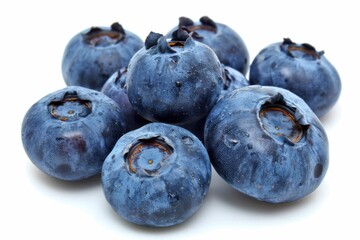 Obraz premium Fresh Blueberries. A Group of Juicy Blueberries, Organic and Ripe for a Healthy Snack