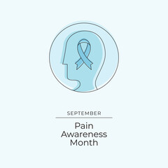 Pain Awareness Month. Line art design. Vector line art. Continuous line. Good for usage template celebration. eps 10.