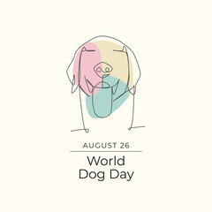 World Dog Day. Line art design. Vector line art. Continuous line. Good for usage template celebration. eps 10.
