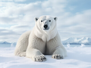 Fototapeta premium A Portrait of a polar bear on an isolated background