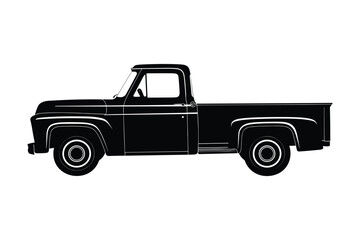 Pickup Truck car silhouette vector