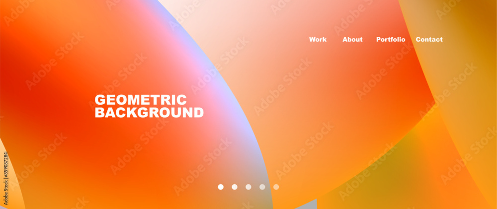 Poster Bright multicolored geometric abstract shapes. Minimal trendy simplicity concept. Modern overlapping forms