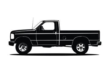 Pickup Truck car silhouette vector