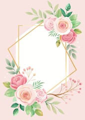 Obraz premium Elegant Floral Invitation Template with Light Background for Events