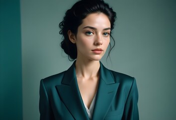 Beautiful elegant woman front view photo