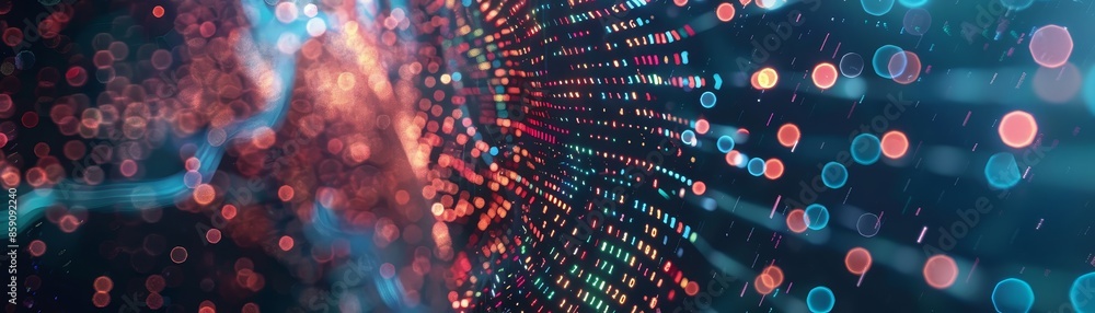 Poster abstract colorful lightscape with bokeh - a vibrant and abstract image featuring colorful bokeh ligh