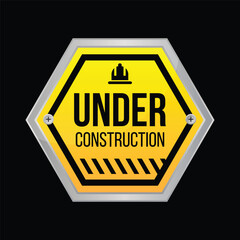vector warning under construction sign
