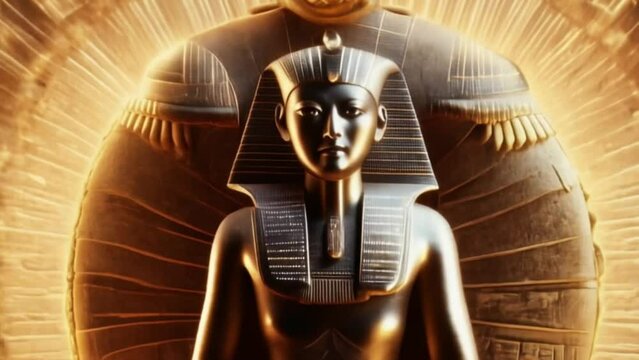 golden statue of Tutankhamun Egypt