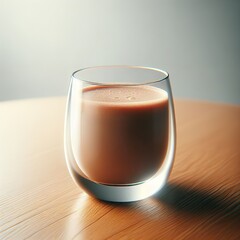 Serenity in a Glass: Frothy Chocolate Milk Illuminated by Soft Natural Light