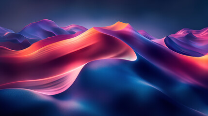 Obraz premium abstract background with waves shape of mountains, digital technology dune concept wallpaper.