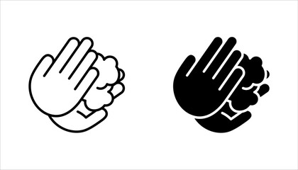 Obraz premium Simple Set of Washing Hands Related Vector Line Icons. Contains such Icons as Washing Instruction, vector illustration on white background