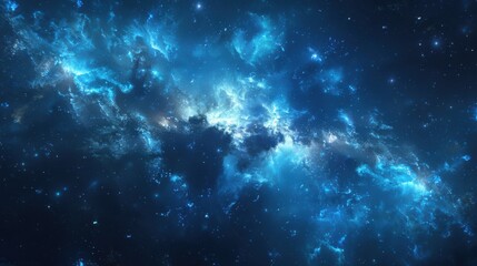 Blue Galaxy. Stunning Universe Wallpaper with Nebula and Cosmos Elements