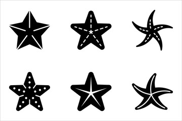 Starfish vector set for summer design elements vector illustration on white background.