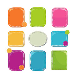 A set of colorful labels or frames isolated on a white background, with a simple design in the style of a flat vector style