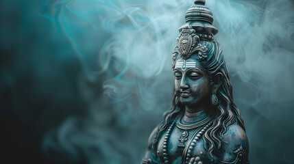 Shiva God Statue image with copy space