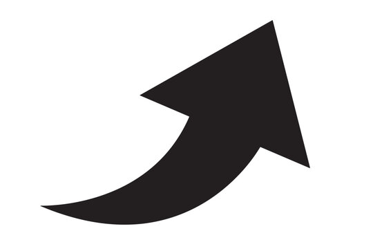 recommend clip art: Black arrow flat style icon on transparent background. Arrow icon for your website design, logo, app, ui. Curved arrow up sign. Arrow indicated the direction symbol.