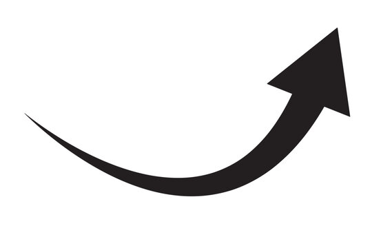recommend clip art: Black arrow flat style icon on transparent background. Arrow icon for your website design, logo, app, ui. Curved arrow up sign. Arrow indicated the direction symbol.