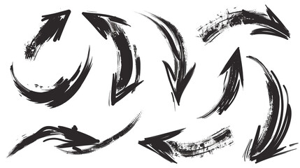 Obraz premium black arrow marker collection, arrow set, set of hand drawn arrows