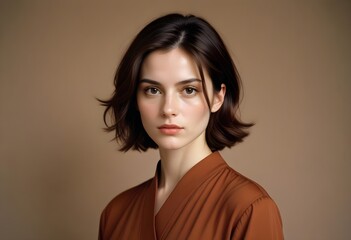 Beautiful elegant woman front view photo