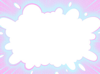 パステルカラーのポップな吹き出しフレーム背景