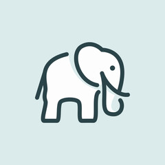 Elephant style minimalism. Vector drawing.
