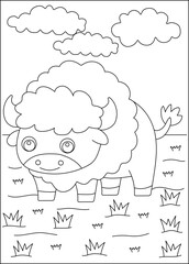 sheep farm animal coloring book page