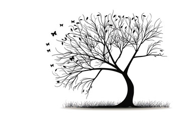 Set of different kind of plants , Elements , white background ,easy useable
