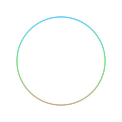 青･緑･茶色のグラデーションの円型フレーム - エコやナチュラル、地球のイメージのデザイン素材