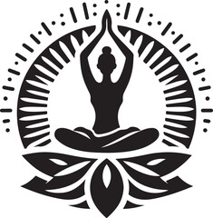 Yoga silhouette vector logo  illustration