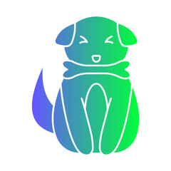 Cute Dog Gradient Flat
