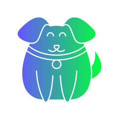 Cute Dog Gradient Flat