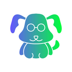 Cute Dog Gradient Flat