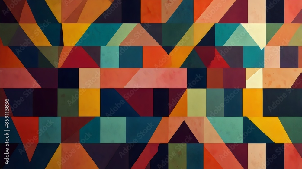 Wall mural geometric abstract colorful patterns - Wall murals