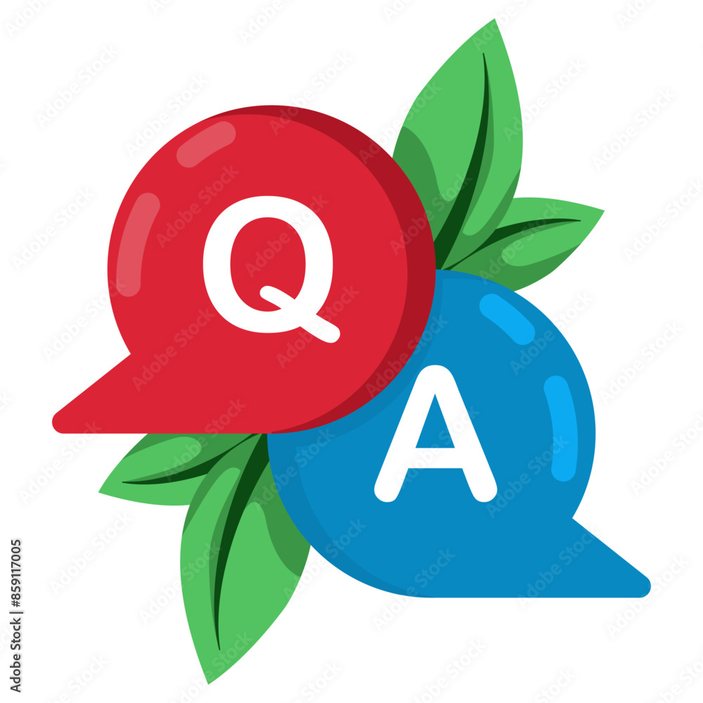 Poster question and answer concept. ask and answer with bubble chat icon. ask and answer, ask questions and