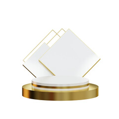 3d Classy White And Gold Podium