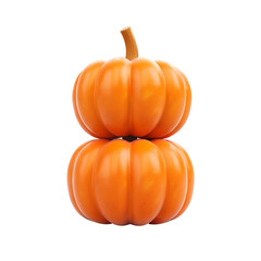 Obraz premium Two neatly stacked pumpkins isolated on a white background, perfect for Halloween and autumn-themed designs.