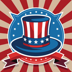 Independence day background with hat.