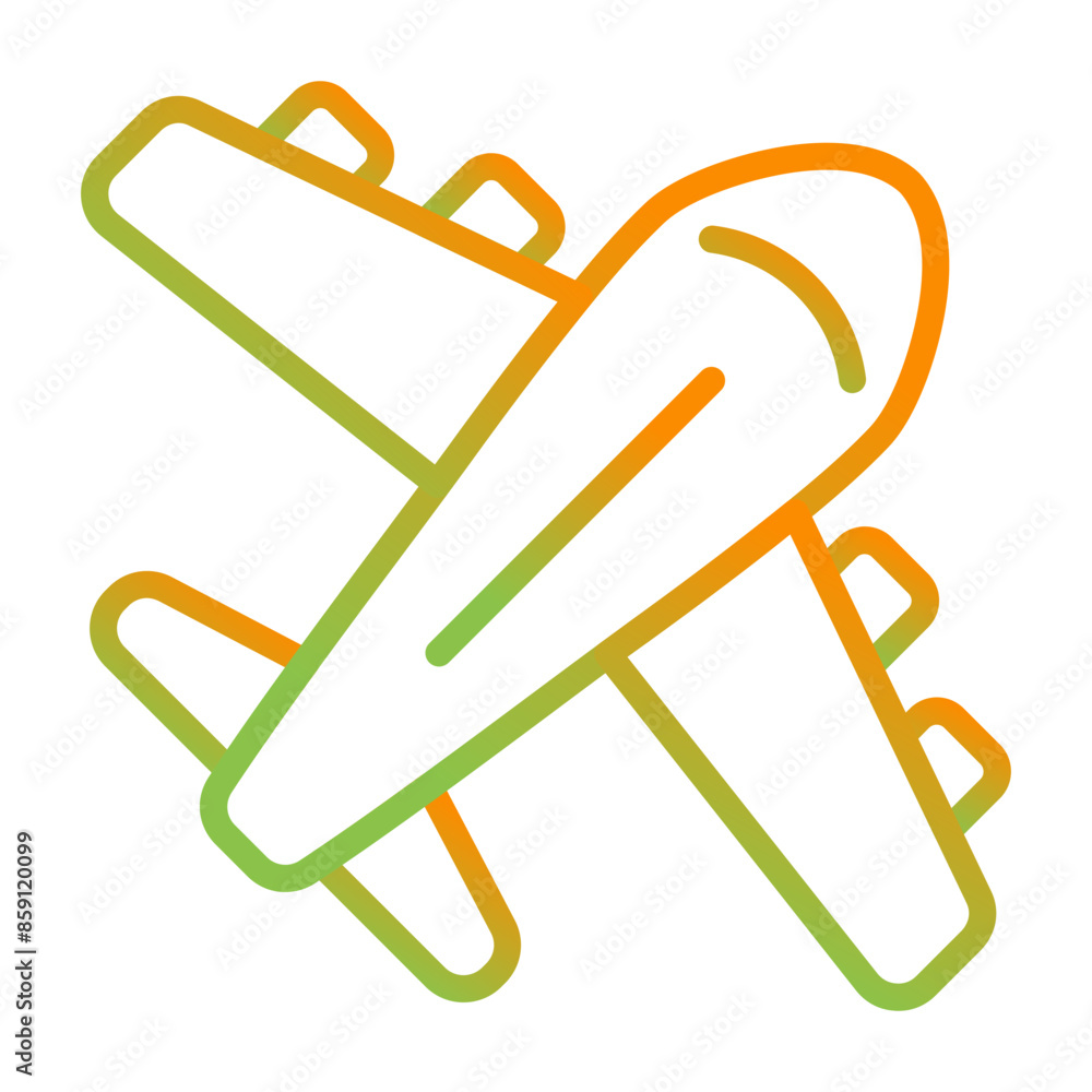 Sticker plane vector icon