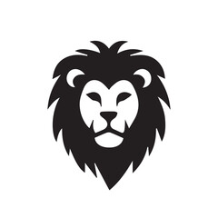 lion head silhouette icon illustration vector on white background