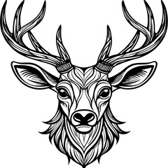 Fototapeta premium antler head, deer head illustration 