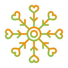 Fototapeta premium Love snowflake Vector Icon