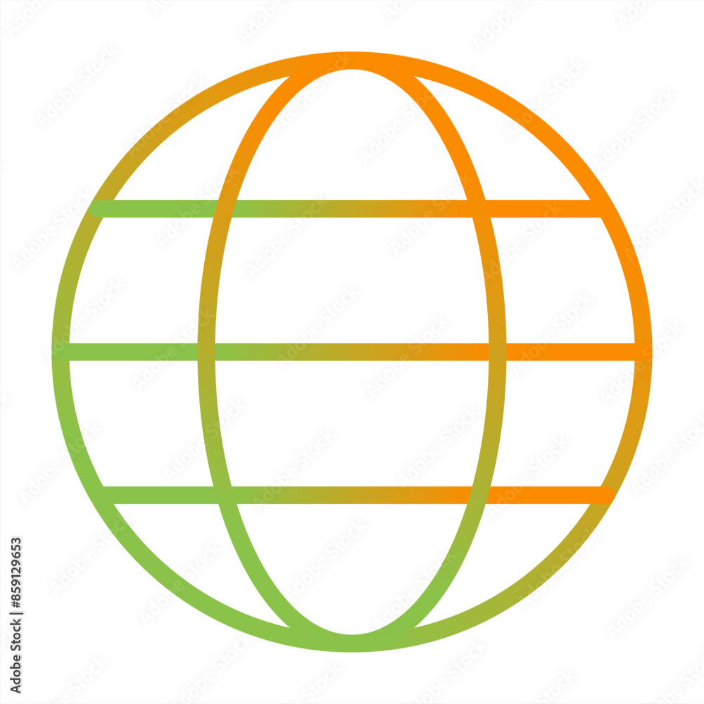 Sticker globe vector icon