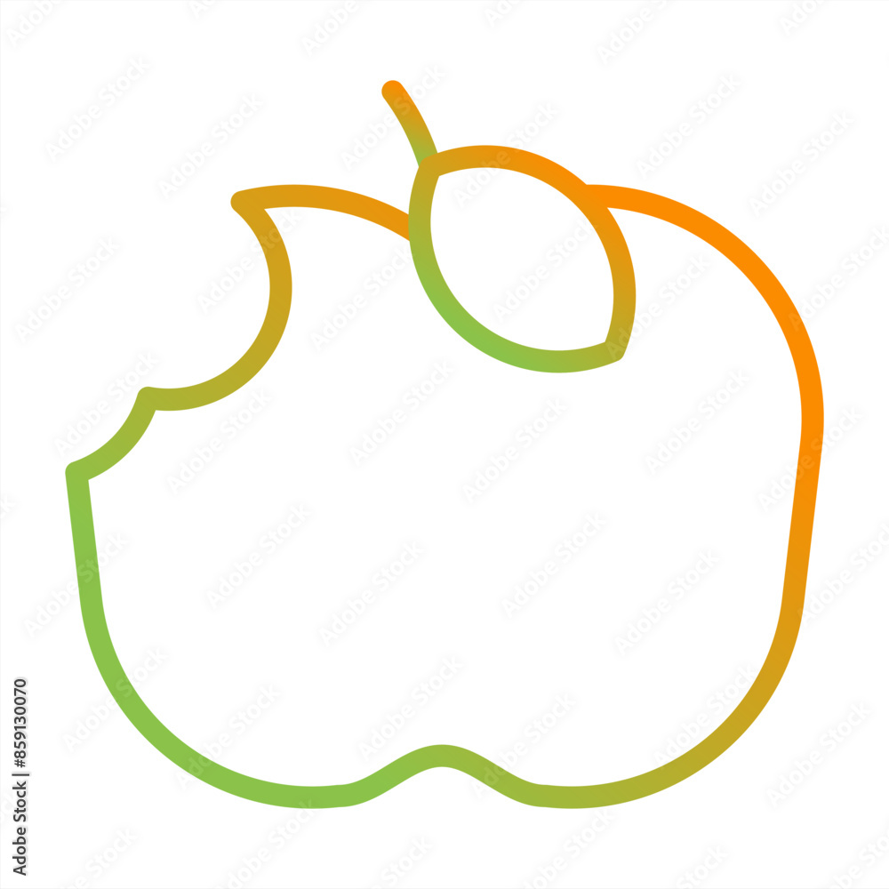 Wall mural apple eaten vector icon