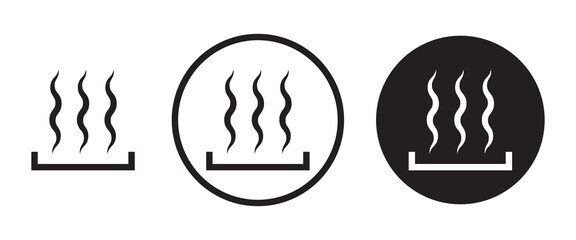 Underfloor heating thermal steam icon, Heat Icon Designed in a Line Style Fire smoke vector.