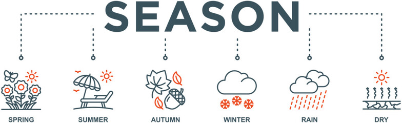 Season banner web icon vector illustration concept with icon