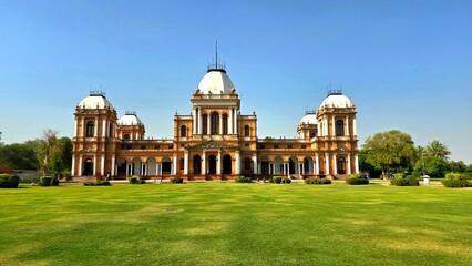 Noor Mahal Bahawalpur, Punjab, Pakistan. It was built in 1872 as an Italian chateau. The palace's towering minarets symbolize Bahawalpur's rich cultural heritage. 