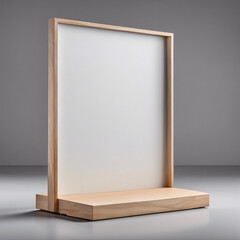 Elegant Light Wood Display with Modern Neutral Background for Product Showcasing