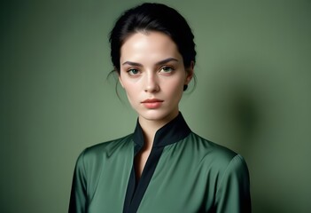 Beautiful elegant woman front view photo