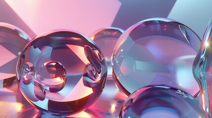 background with colorful bubbles, Pastel Reflections, and AI-generated image