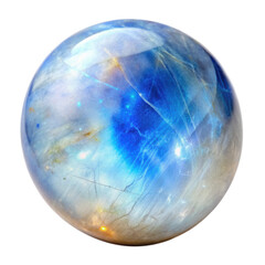 Luminous Blue Moonstone With Translucent Glow. This enchanting gemstone features a captivating blue hue with a mesmerizing play of light. Isolated on transparent background, png.